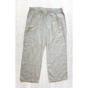 Old Navy Linen-Blend Wide-Leg Women Pants Amalgam Size LG Gray Summer pockets